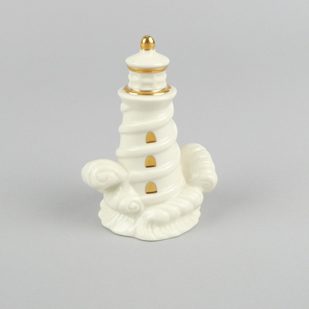 Lenox Ivory 24K Gold Trim Small Lighthouse Figurine 4"H